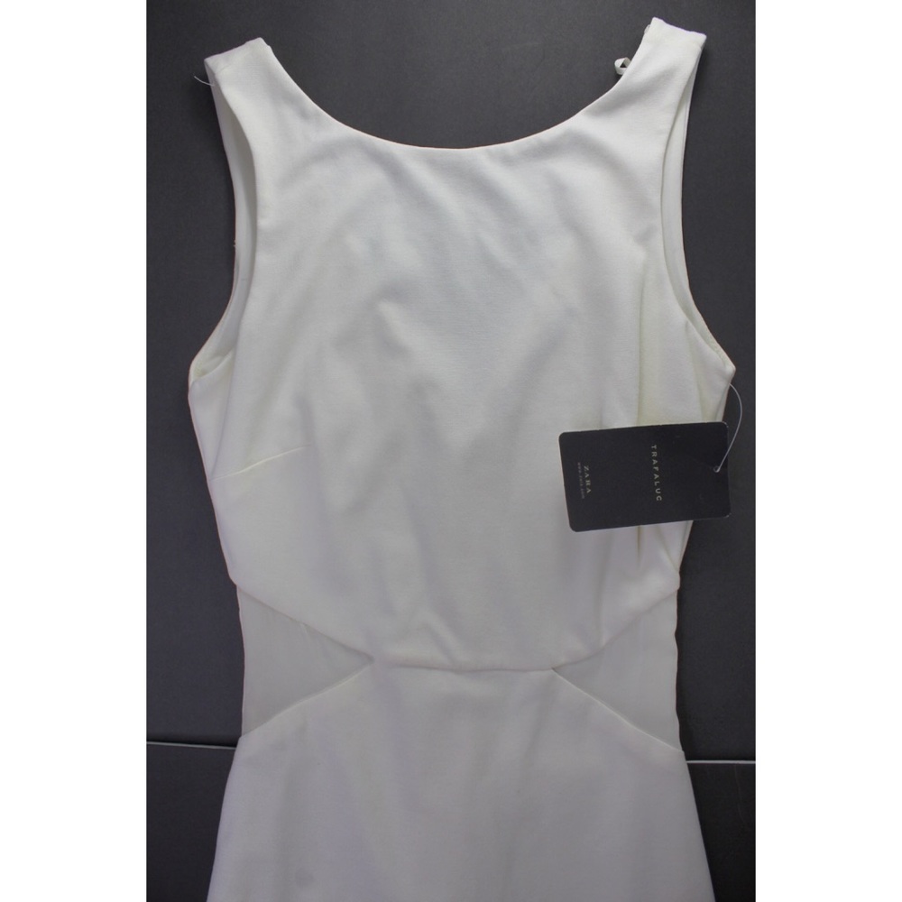 Zara NWT Ecru Side Mesh Mini Dress Small - Picture 2 of 5